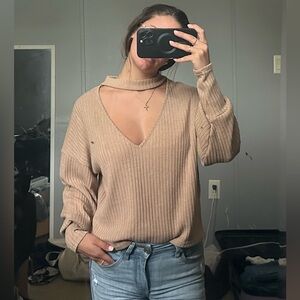 tan sweater